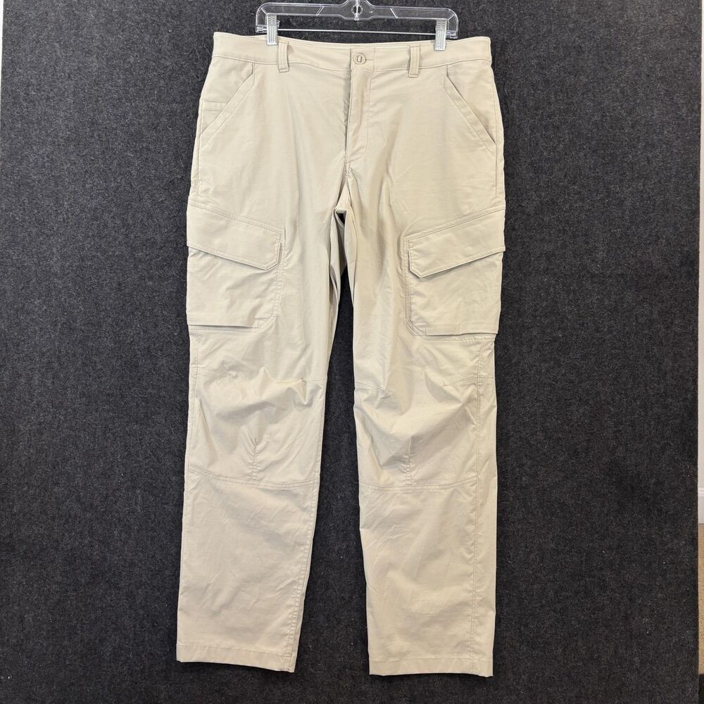 Under Armour Storm Pants Men's 38x32 Khaki Cargo Fishing Hiking Stretch Trail